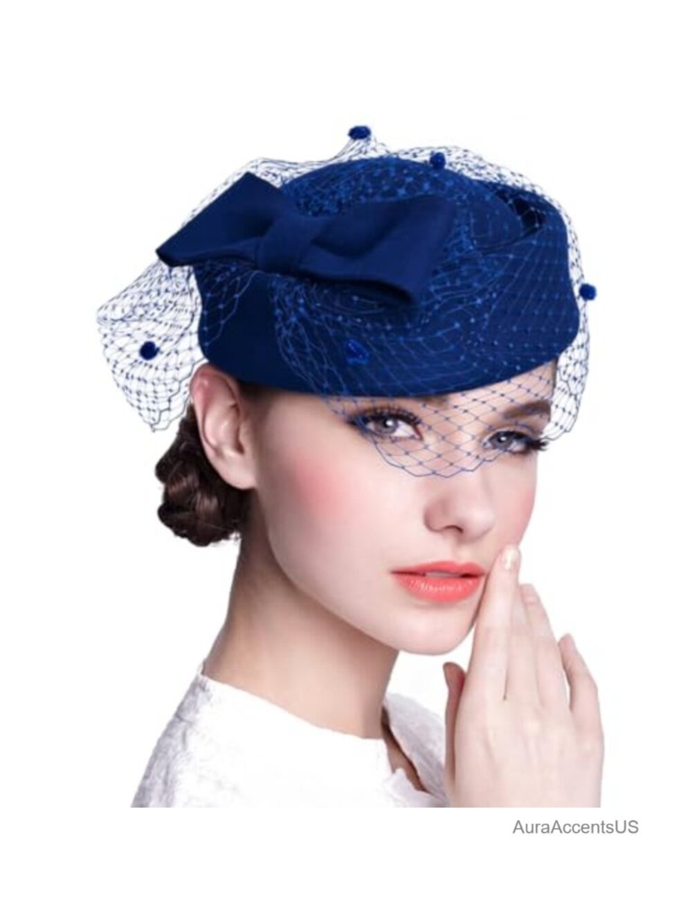Women's British Style Wool Felt Pillbox Church Derby Wedding Beret Hat